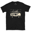 Instrument Panel Framing the Peaks Below design on a Black Gildan Softstyle t-shirt