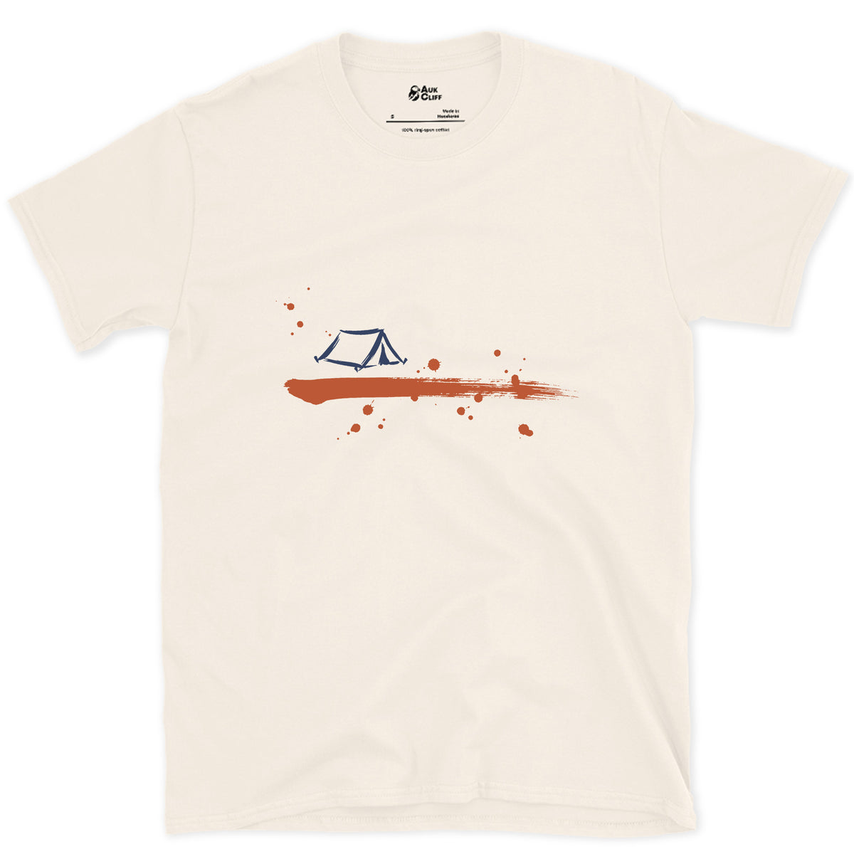 Camp Before Dark design on a Natural Gildan Softstyle t-shirt