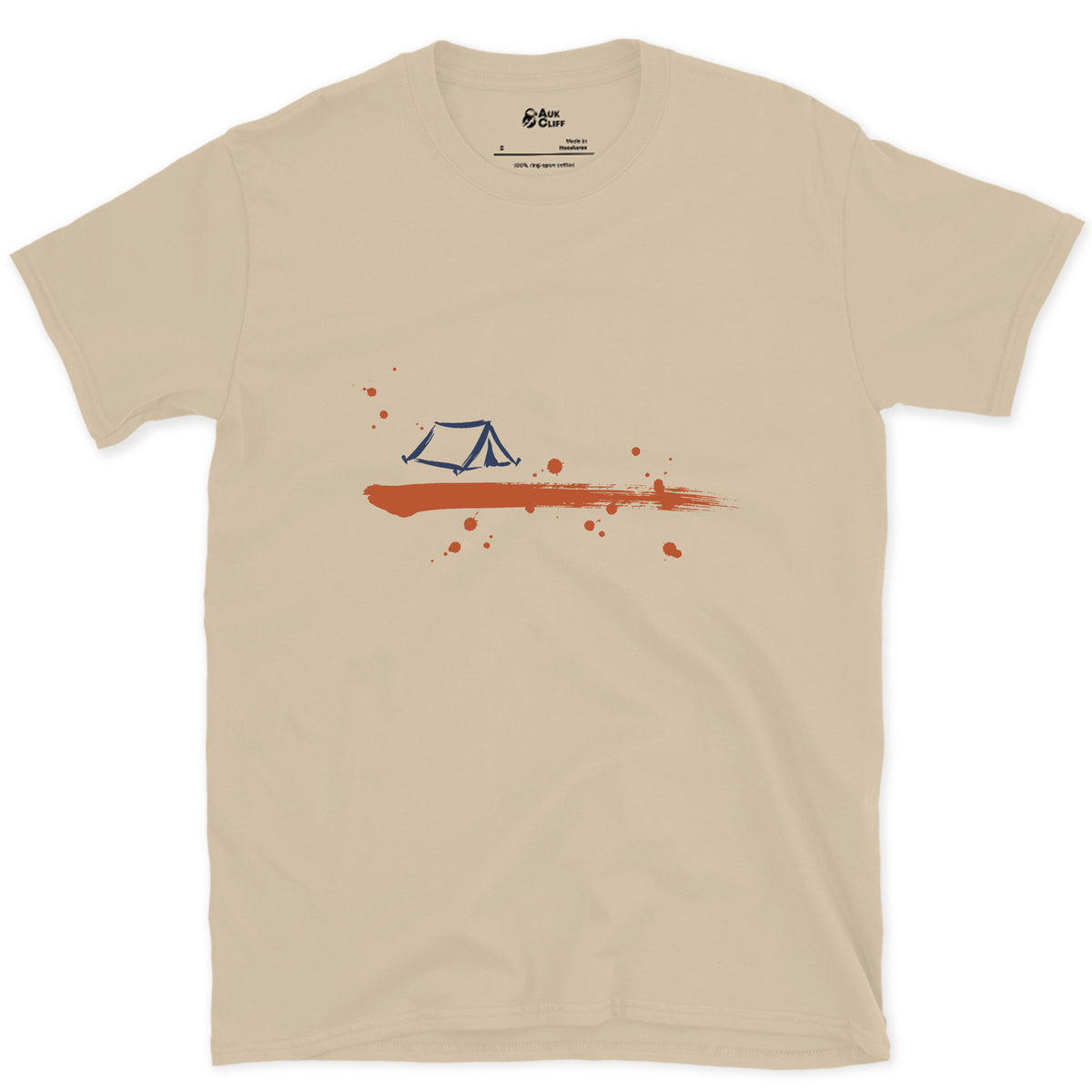 Camp Before Dark design on a Sand Gildan Softstyle t-shirt