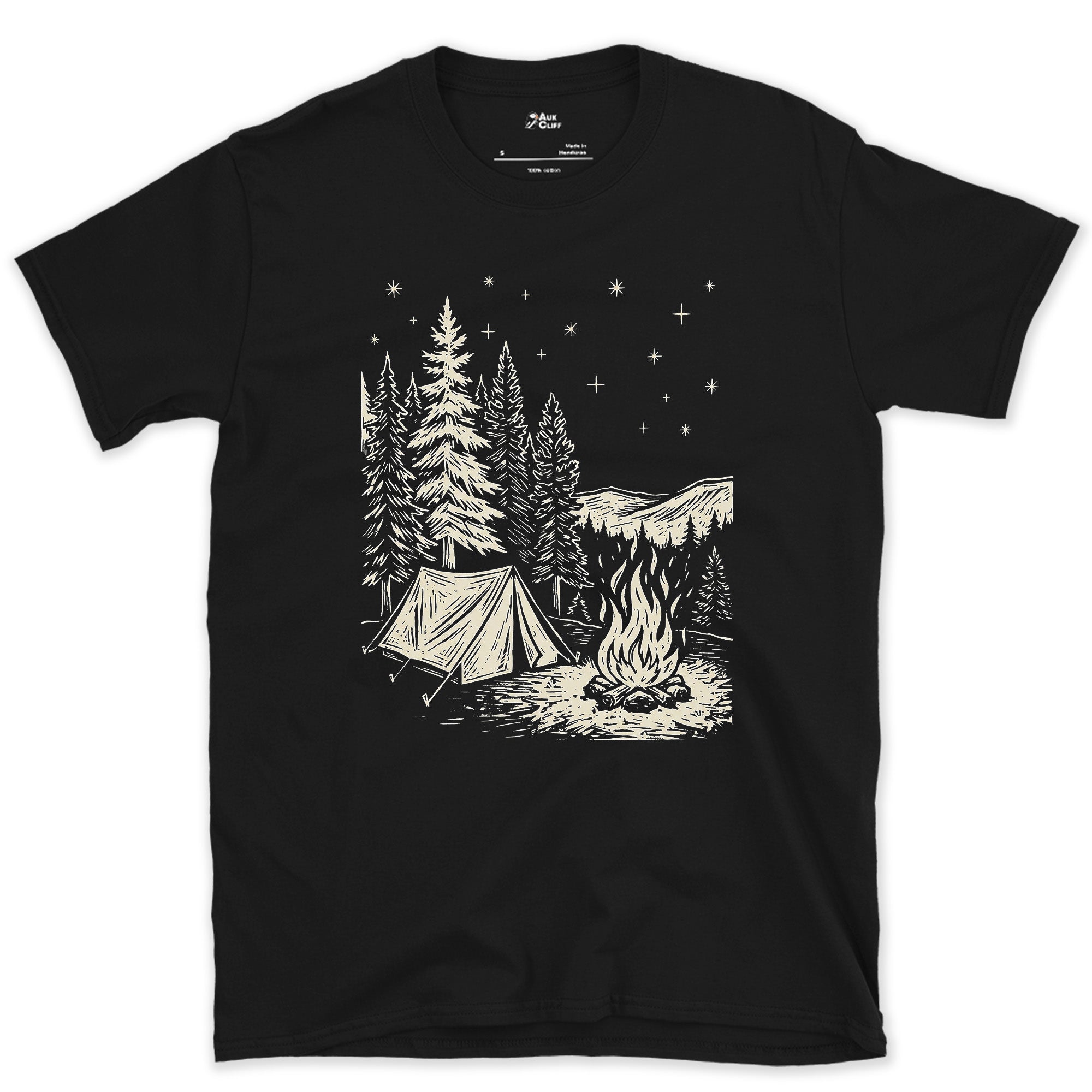 Nothing on the Agenda But the Fire, Dark design on a Black Gildan Softstyle t-shirt