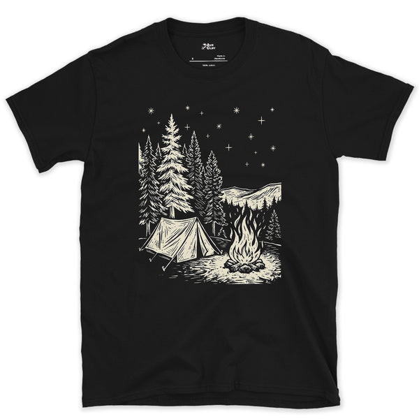 Nothing on the Agenda But the Fire, Dark design on a Black Gildan Softstyle t-shirt