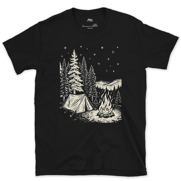 Nothing on the Agenda But the Fire, Dark design on a Black Gildan Softstyle t-shirt