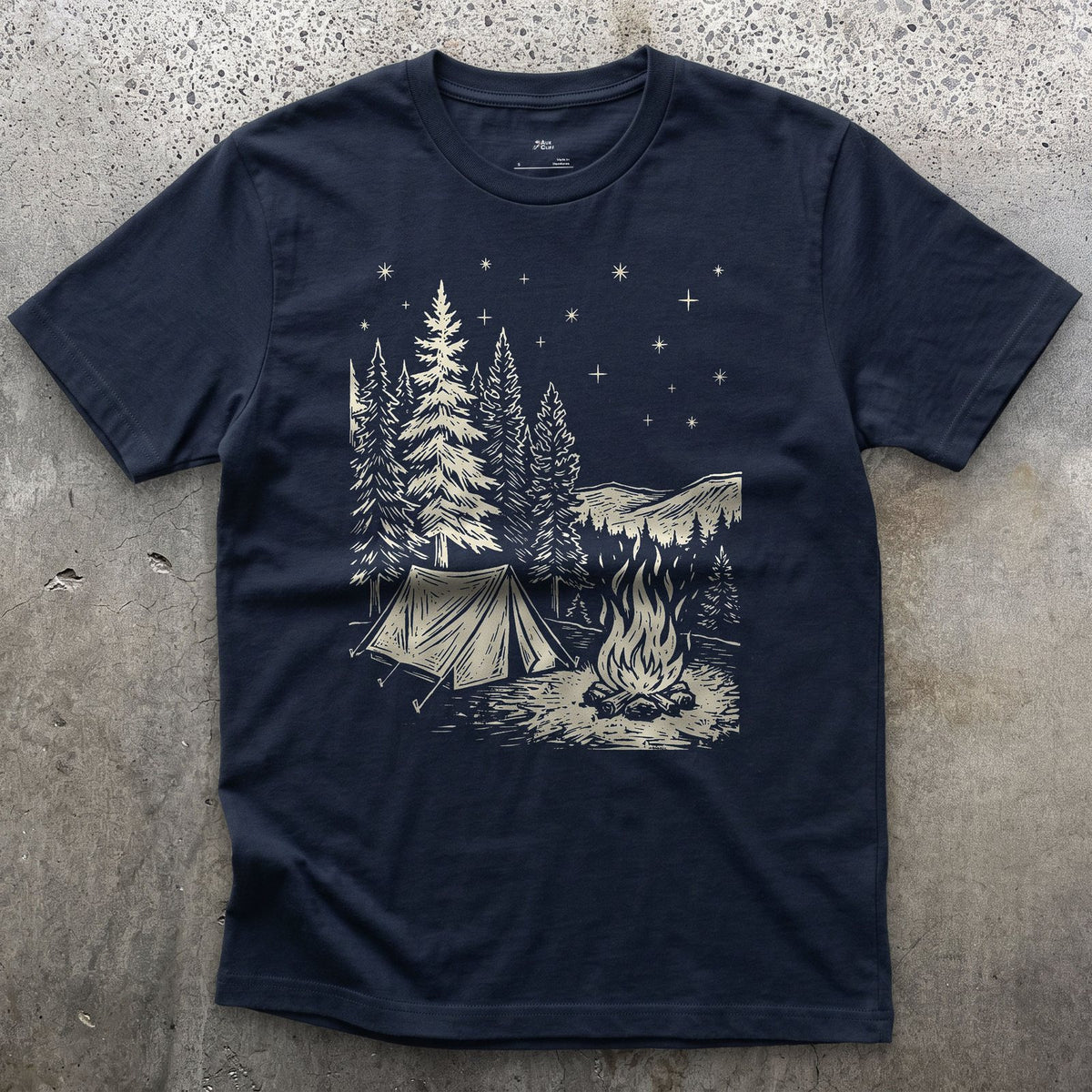 Nothing on the Agenda But the Fire, Dark design on a Navy Gildan Softstyle t-shirt