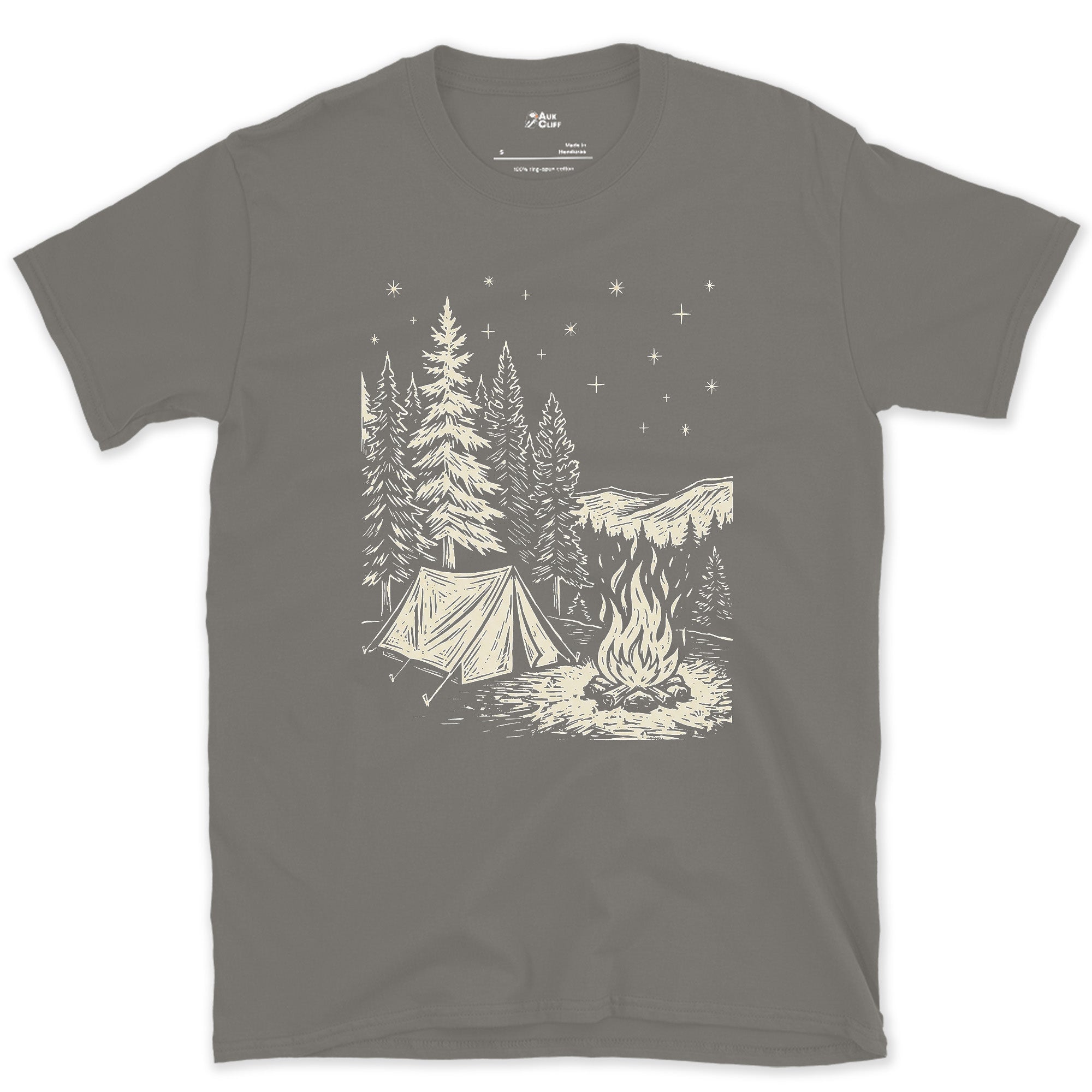 Nothing on the Agenda But the Fire, Dark design on a Charcoal Gildan Softstyle t-shirt