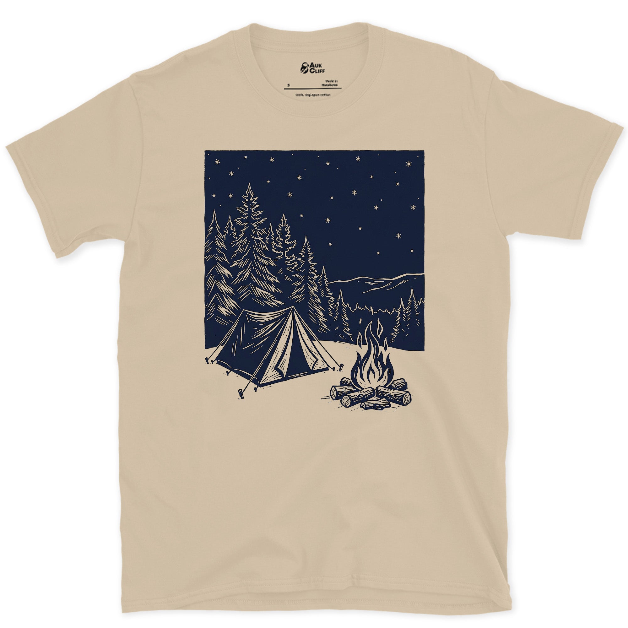 Nothing on the Agenda But the Fire, Light design on a Sand Gildan Softstyle t-shirt