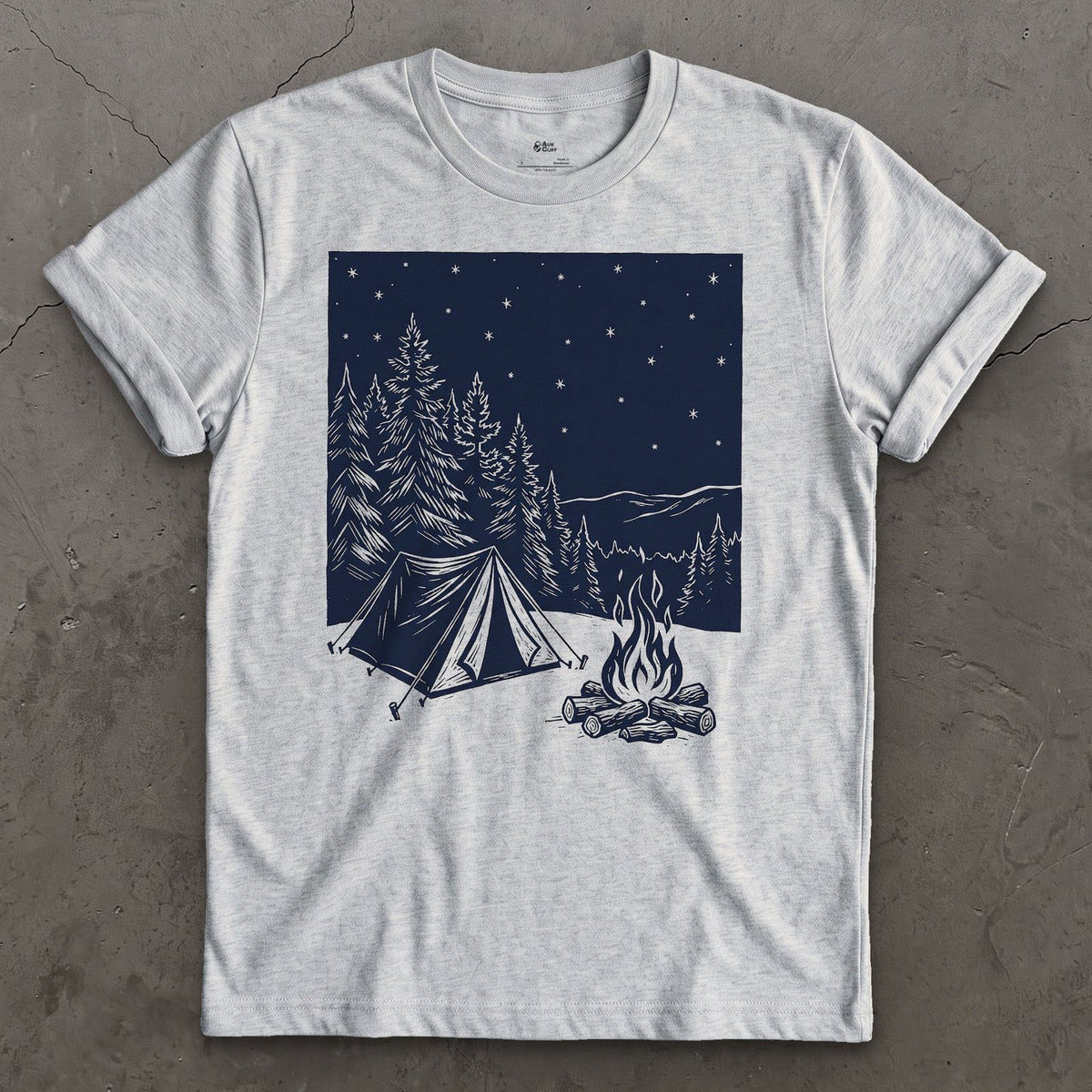 Nothing on the Agenda But the Fire, Light design on a Sport Grey Gildan Softstyle t-shirt