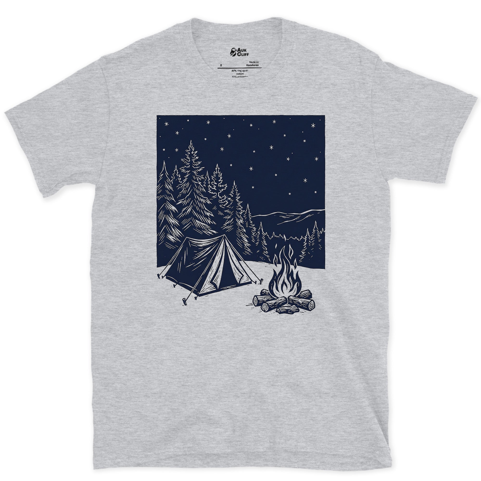 Nothing on the Agenda But the Fire, Light design on a Sport Grey Gildan Softstyle t-shirt