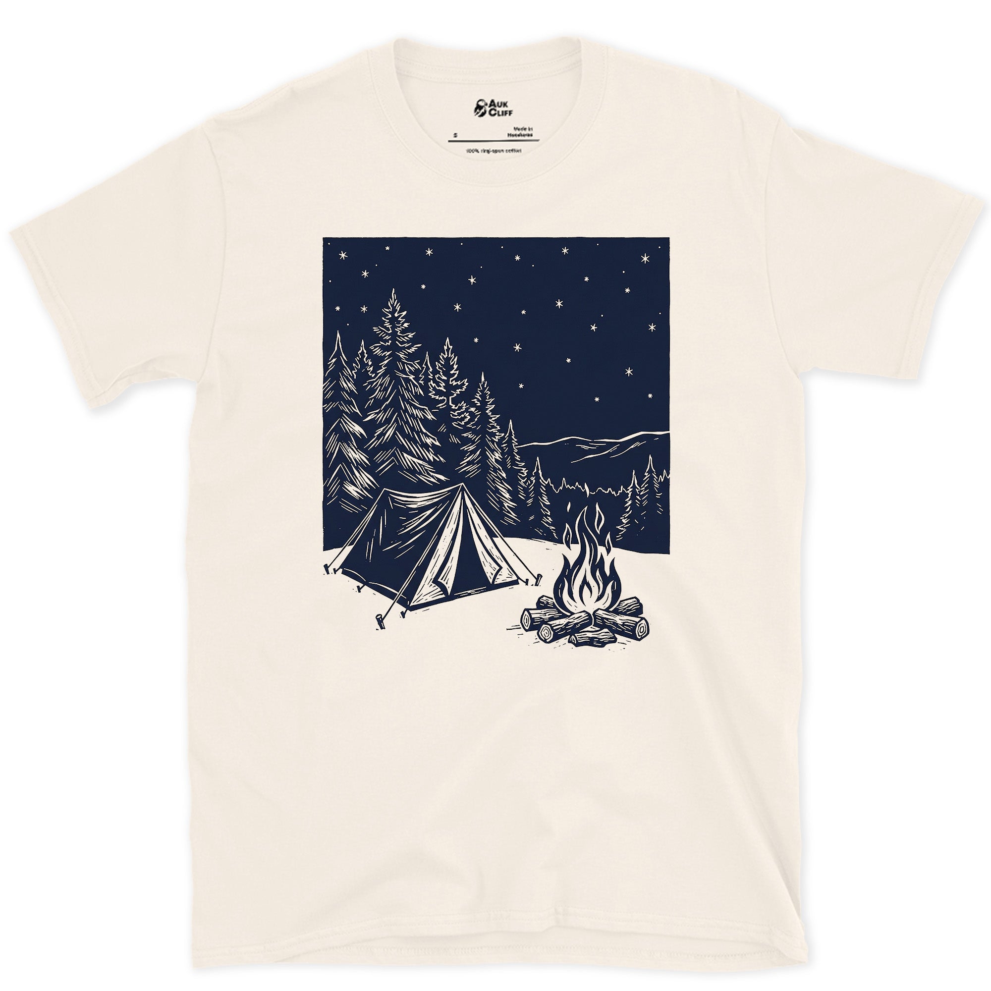 Nothing on the Agenda But the Fire, Light design on a Natural Gildan Softstyle t-shirt