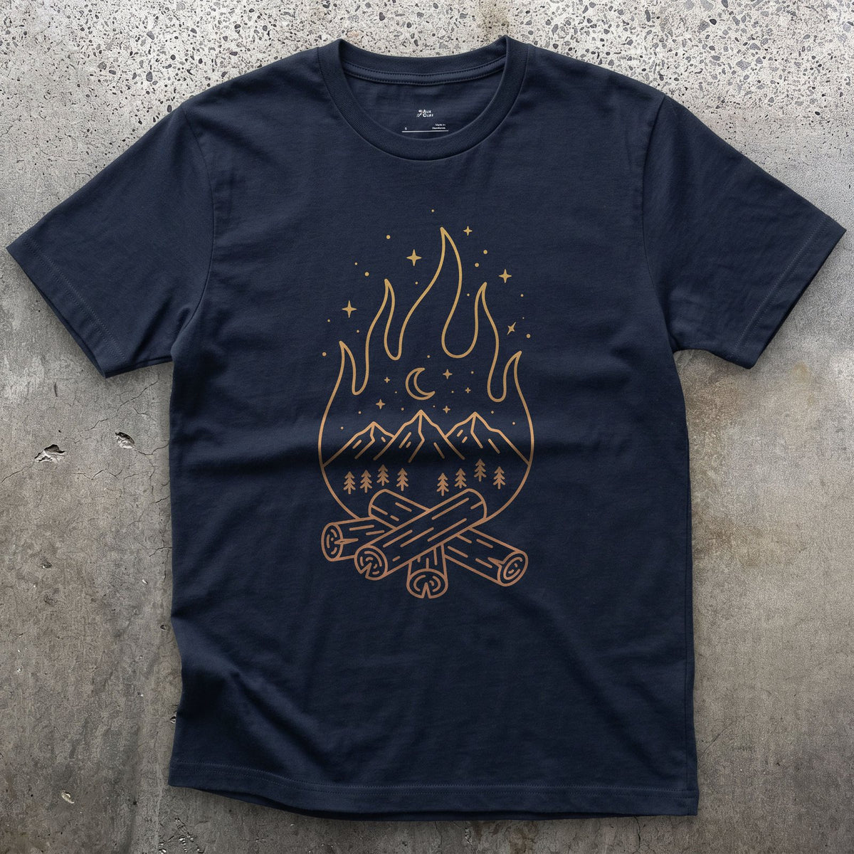 Every Ridge, One Small Fire design on a Navy Gildan Softstyle t-shirt