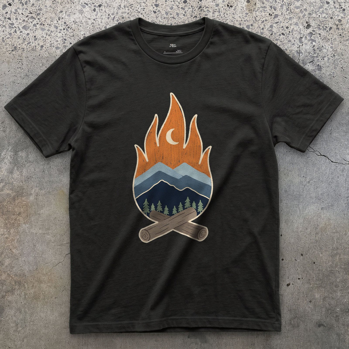 Where the Range Meets Moonrise design on a Black Gildan Softstyle t-shirt
