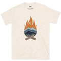 Where the Range Meets Moonrise design on a Natural Gildan Softstyle t-shirt