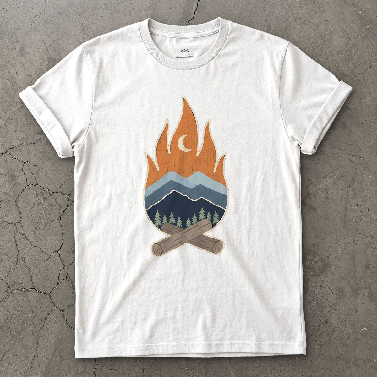 Where the Range Meets Moonrise design on a White Gildan Softstyle t-shirt