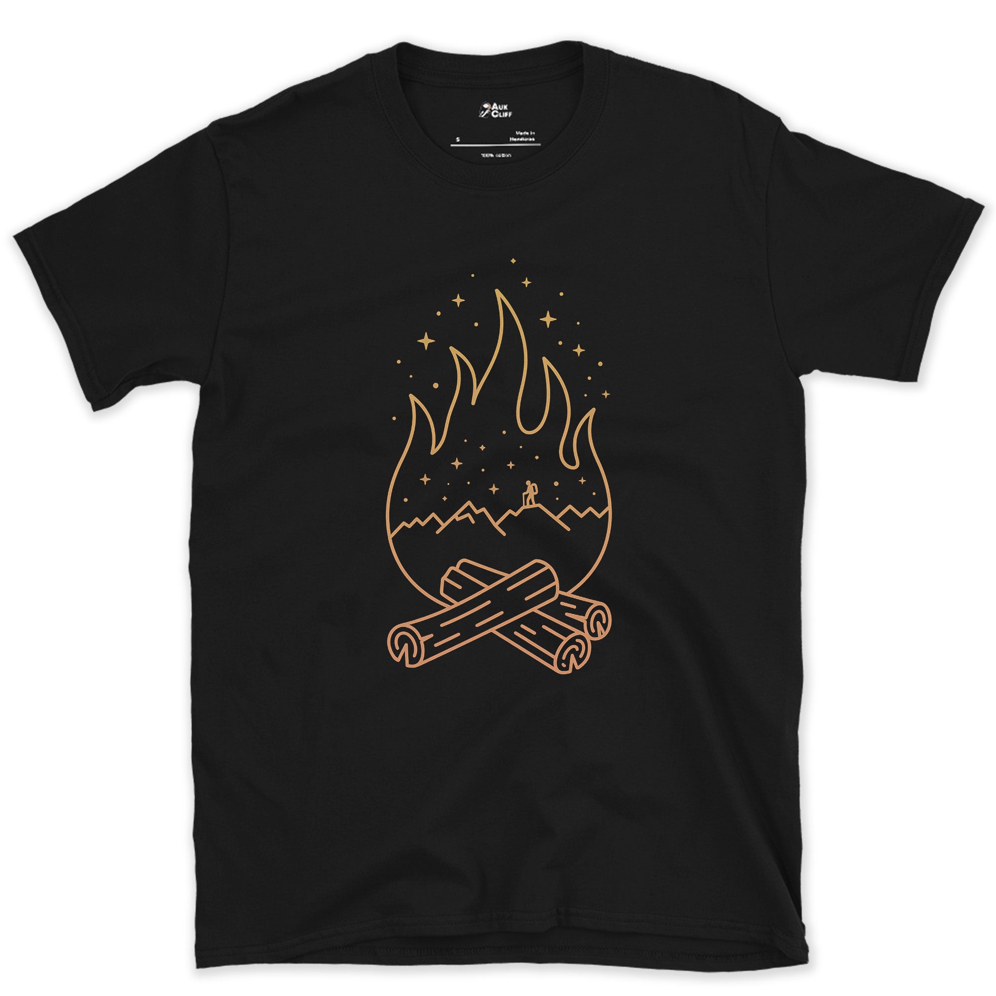 Same Trail, Traced in Firelight design on a Black Gildan Softstyle t-shirt