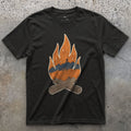 A Lone Hiker Held by Firelight T-shirt
