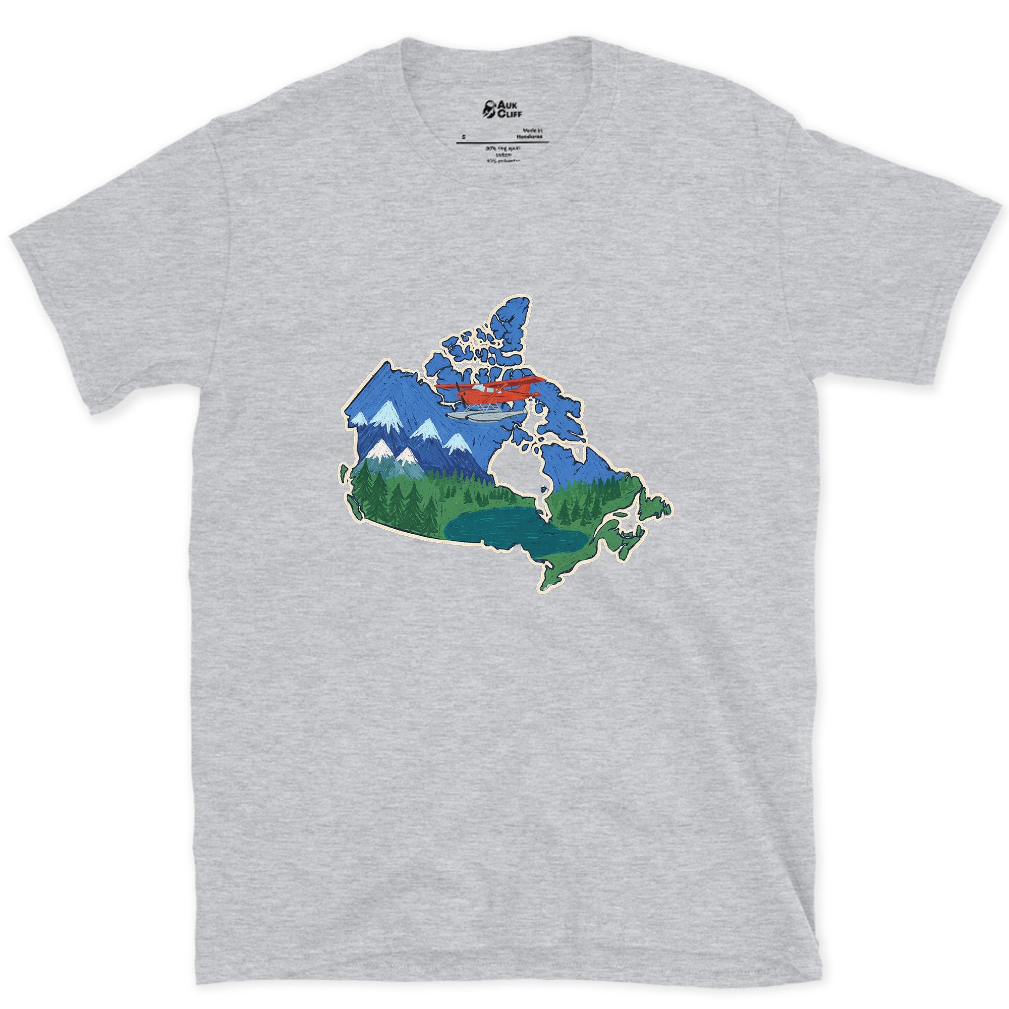 Forest and Peak Grown Into Canada design on a Sport Grey Gildan Softstyle t-shirt