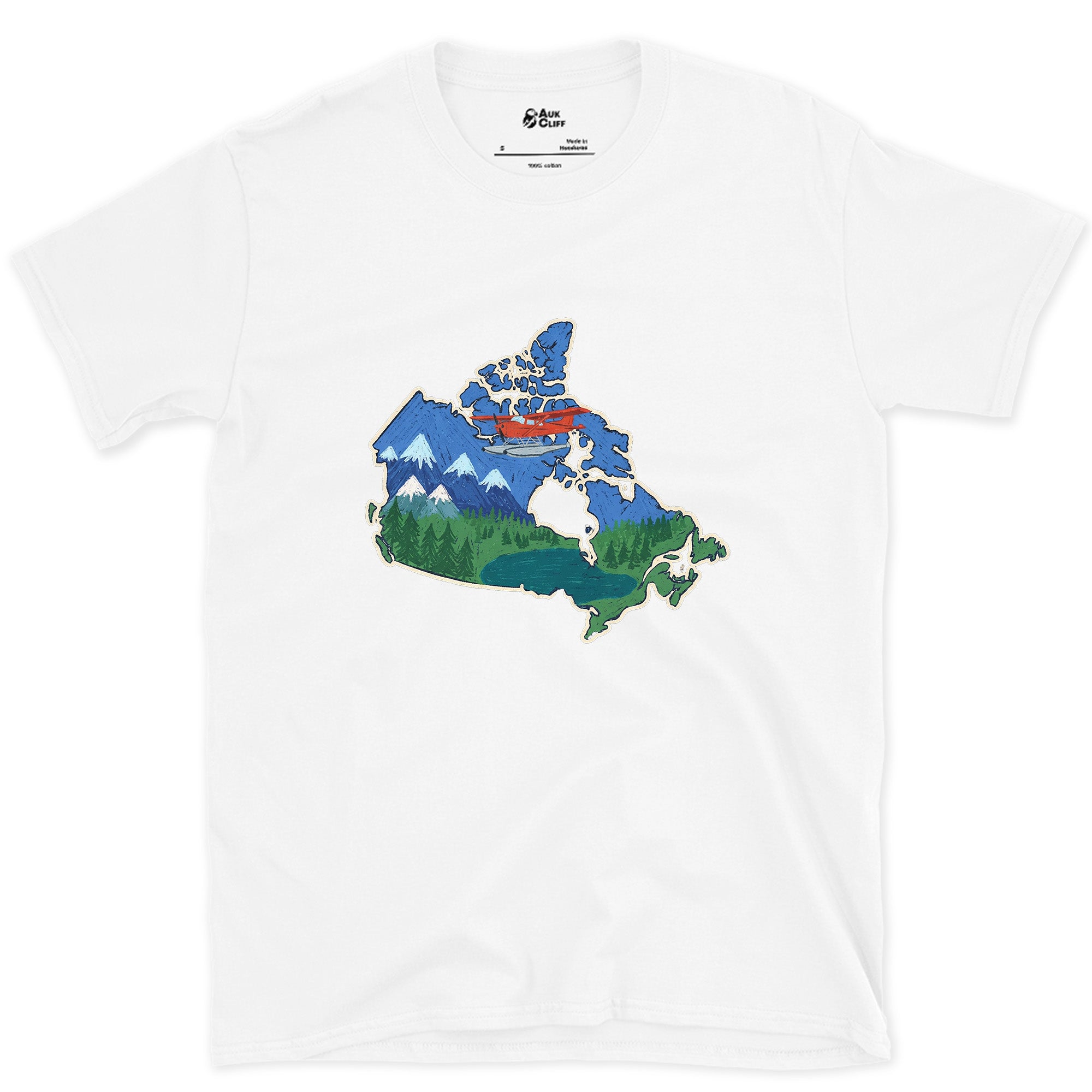 Forest and Peak Grown Into Canada design on a White Gildan Softstyle t-shirt