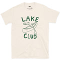 Lake Club Canoe on the Water design on a Natural Gildan Softstyle t-shirt