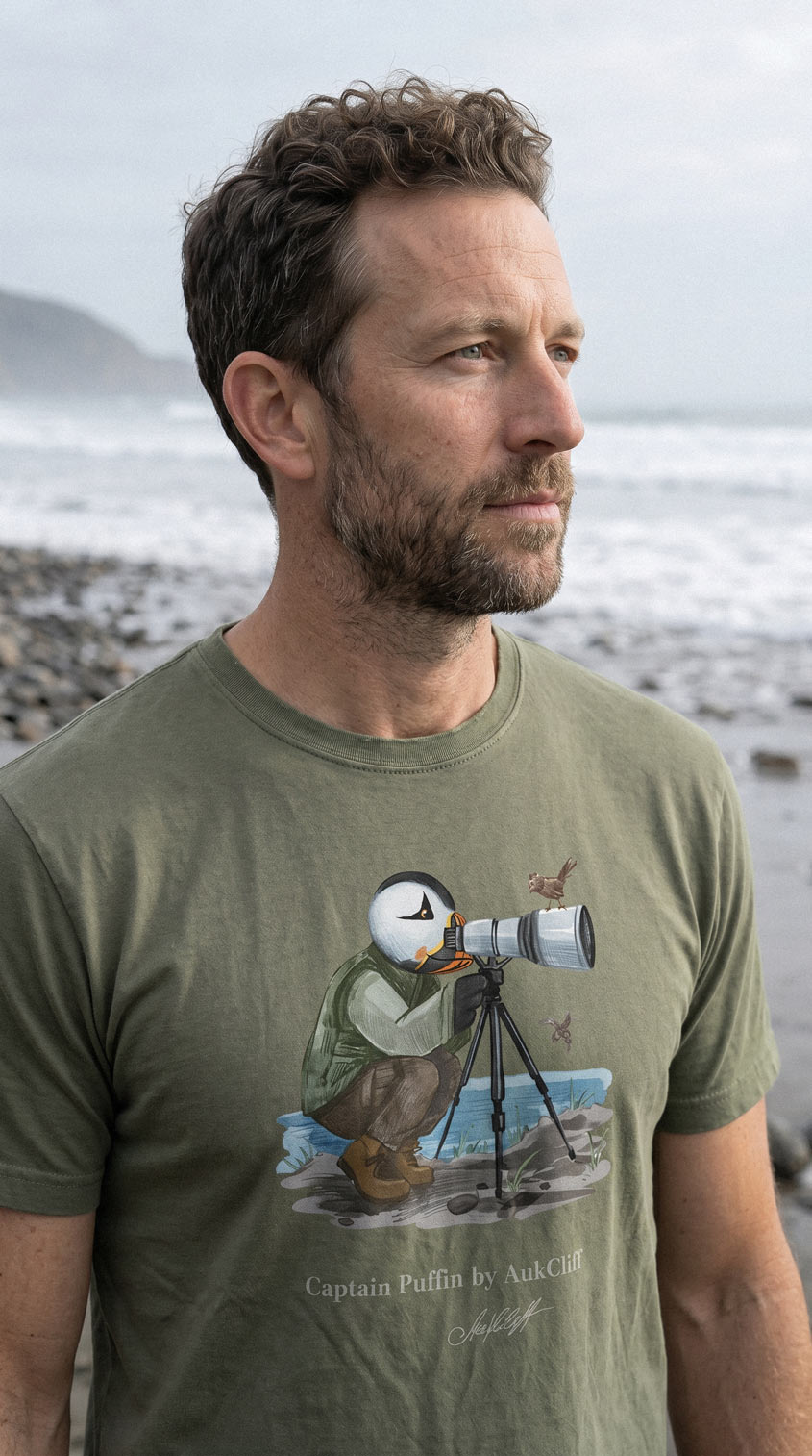 Captain Puffin Bird Photographer T-shirt