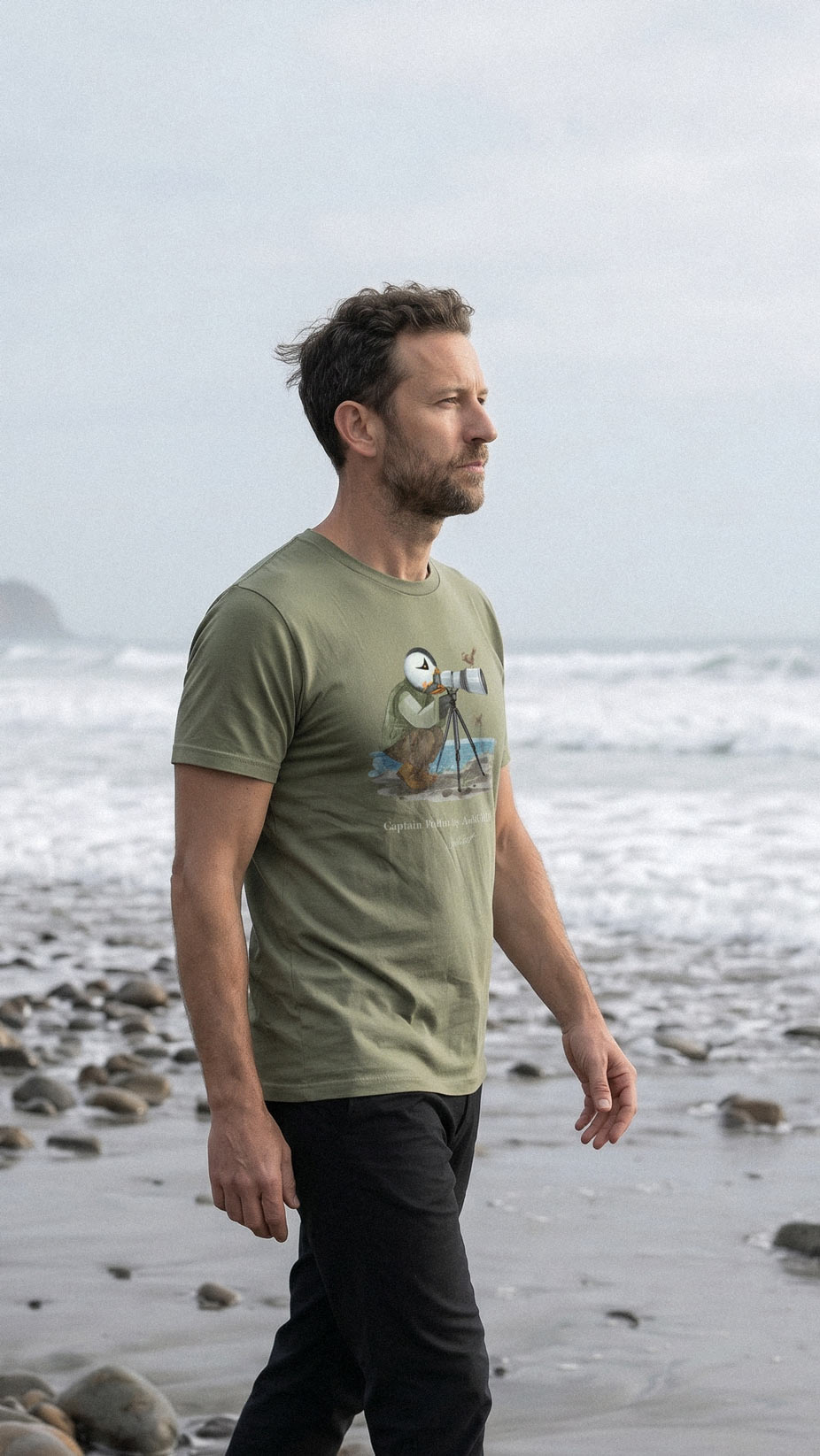 Captain Puffin Bird Photographer T-shirt