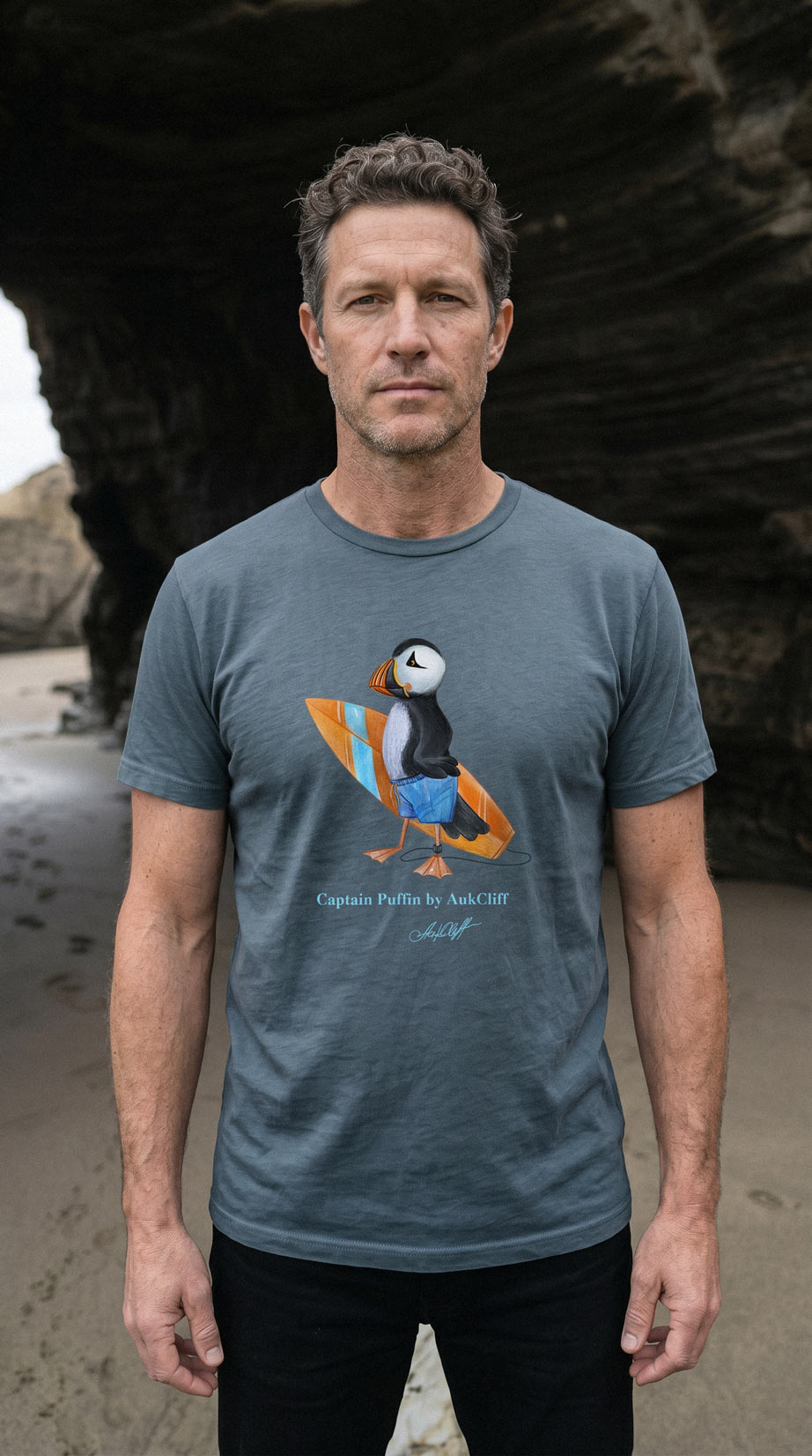 Captain Puffin Surfer T-Shirt