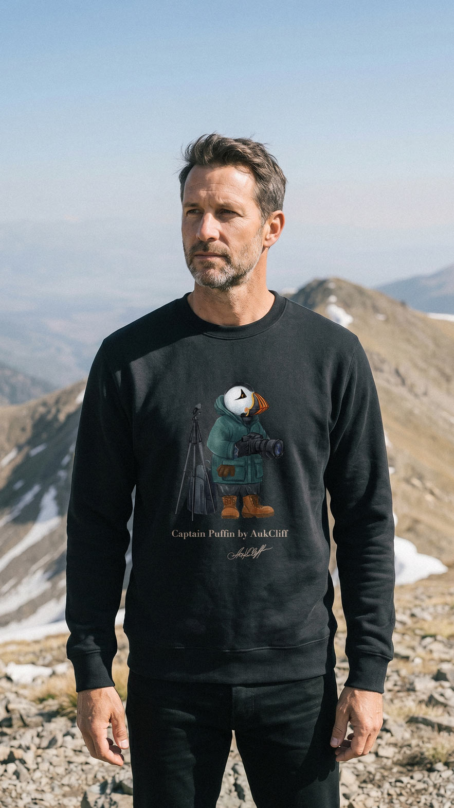 Captain Puffin Wildlife Photographer Sweatshirt