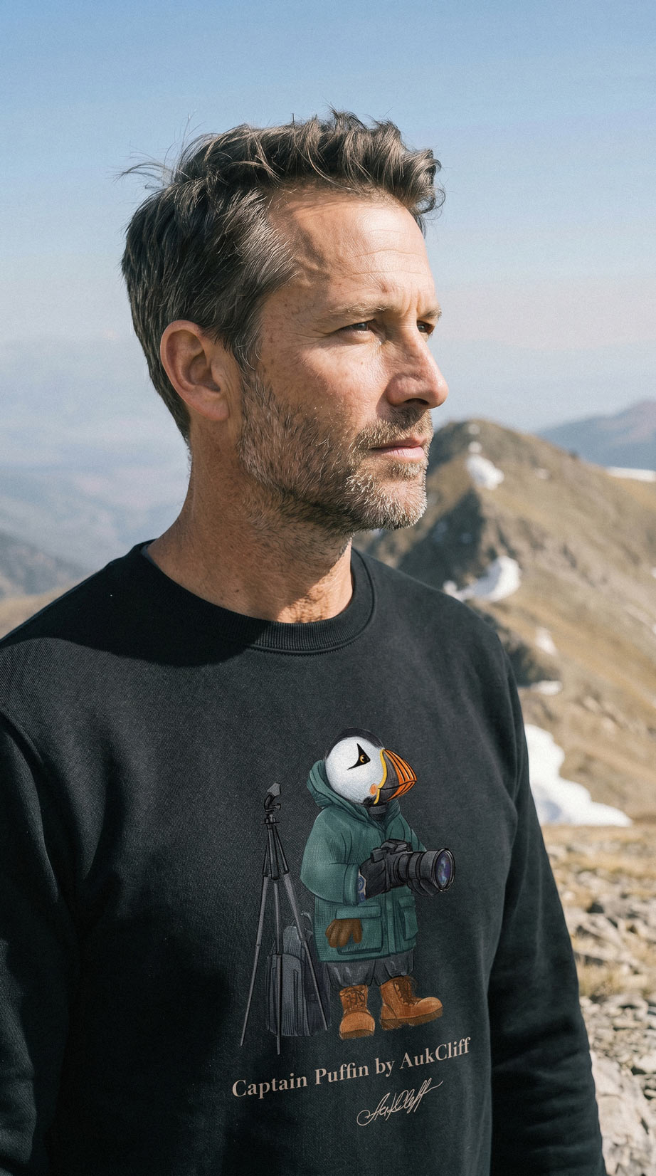 Captain Puffin Wildlife Photographer Sweatshirt