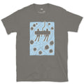 Never Stops Climbing, Chairlift design on a Charcoal Gildan Softstyle t-shirt