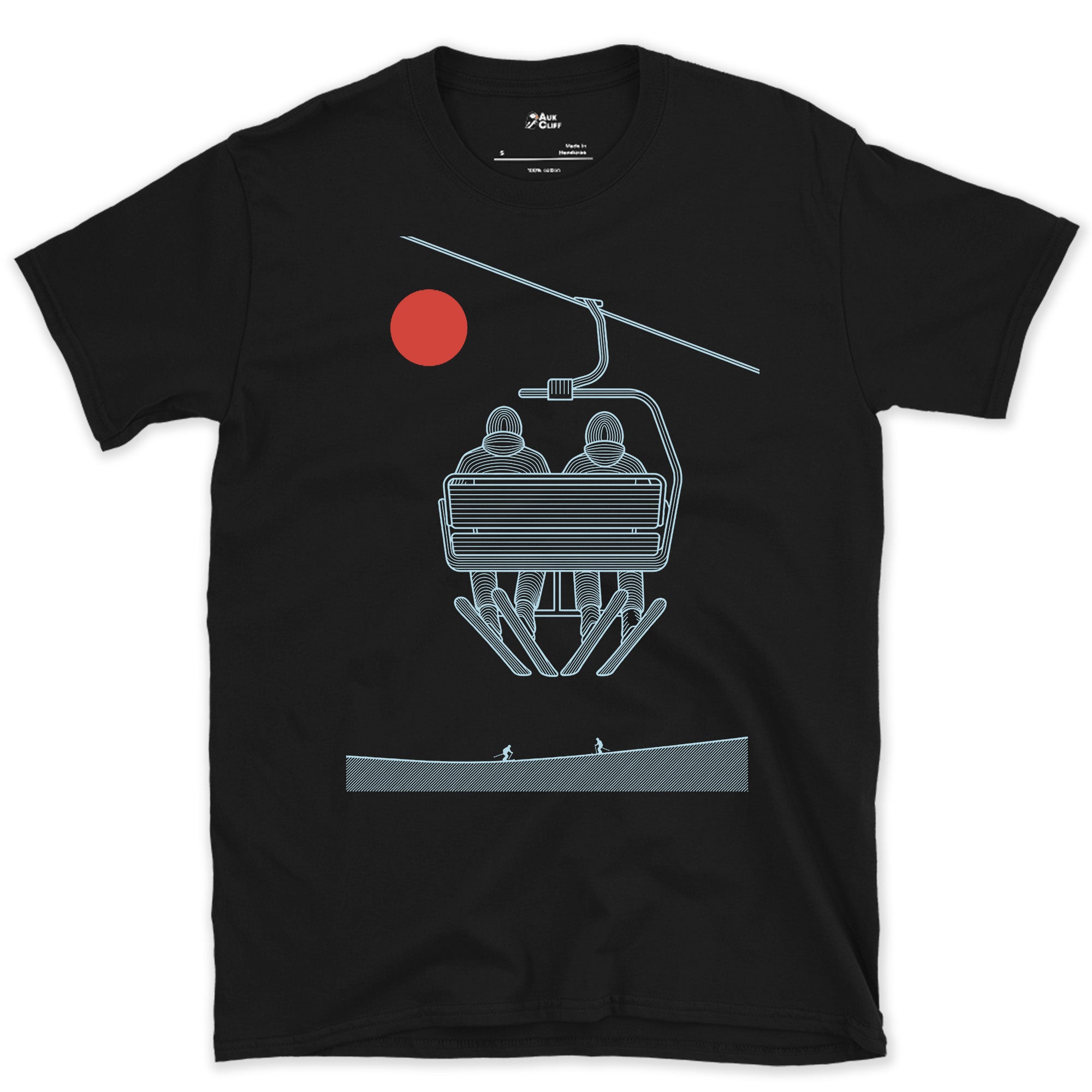 Two Riders, the Quiet Minute Before the Run design on a Black Gildan Softstyle t-shirt