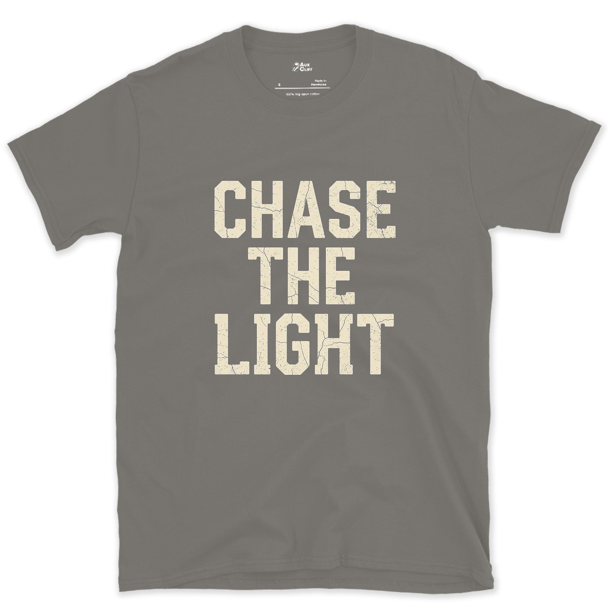 Chase the Light, Every Photographer Does design on a Charcoal Gildan Softstyle t-shirt