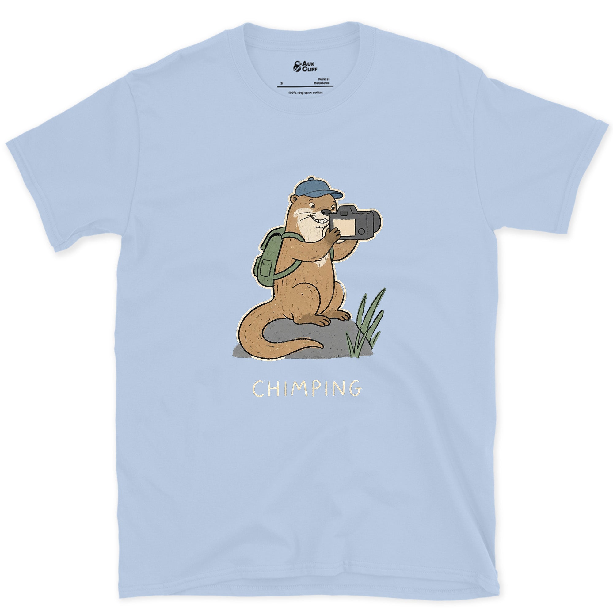 The Otter Reviews Every Single Frame design on a Light Blue Gildan Softstyle t-shirt