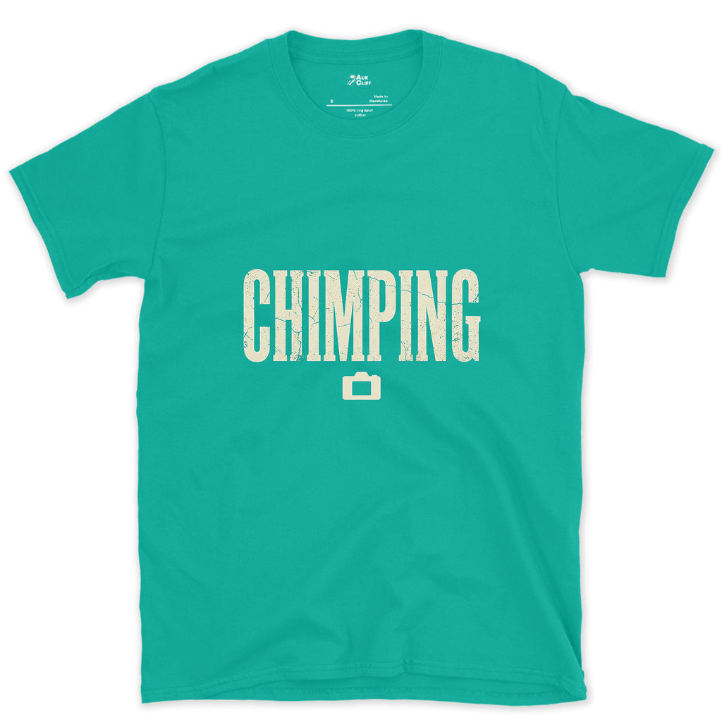 Chimping, Checking the Camera Screen design on a Jade Dome Gildan Softstyle t-shirt