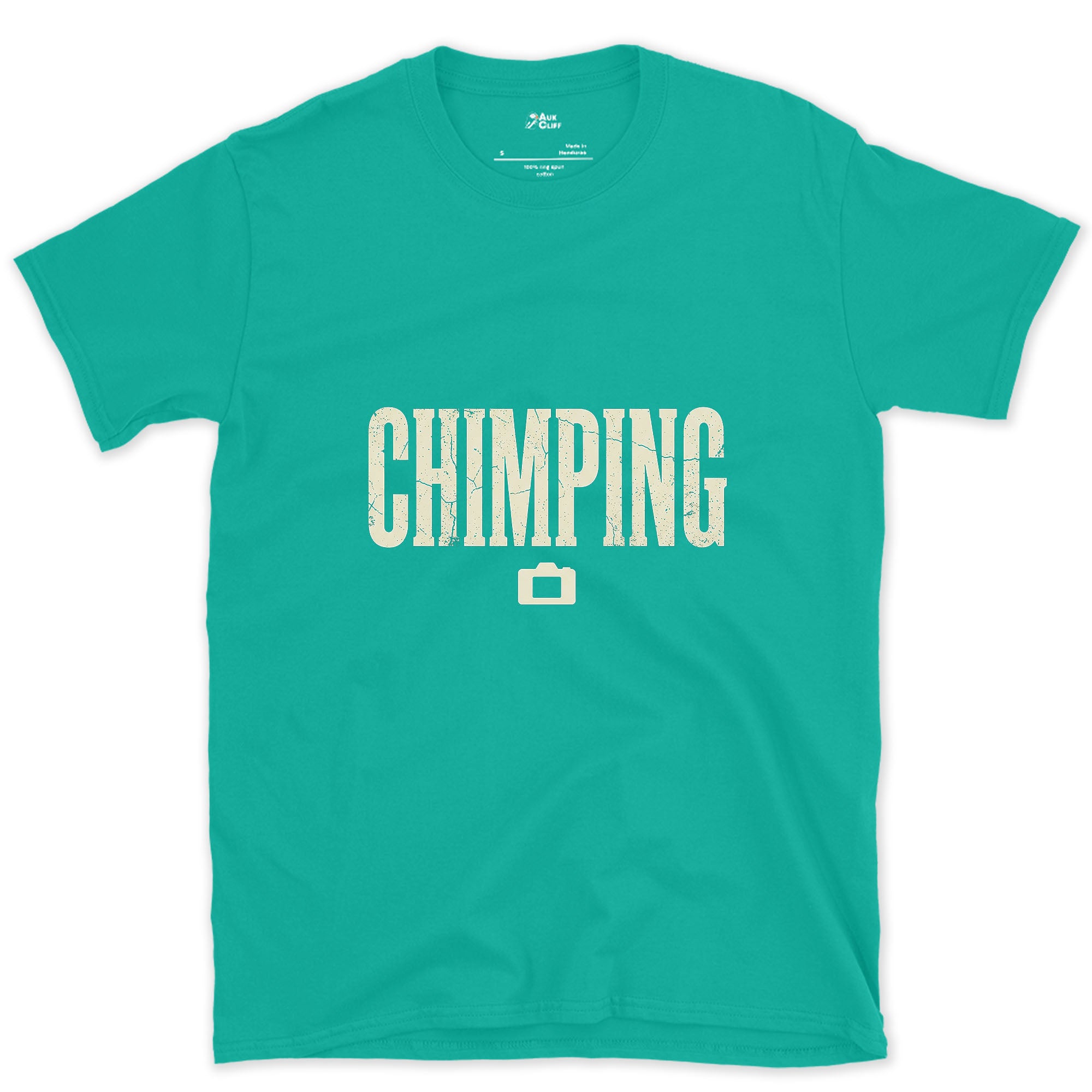 Chimping, Checking the Camera Screen design on a Jade Dome Gildan Softstyle t-shirt