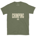Chimping, Checking the Camera Screen design on a Military Green Gildan Softstyle t-shirt