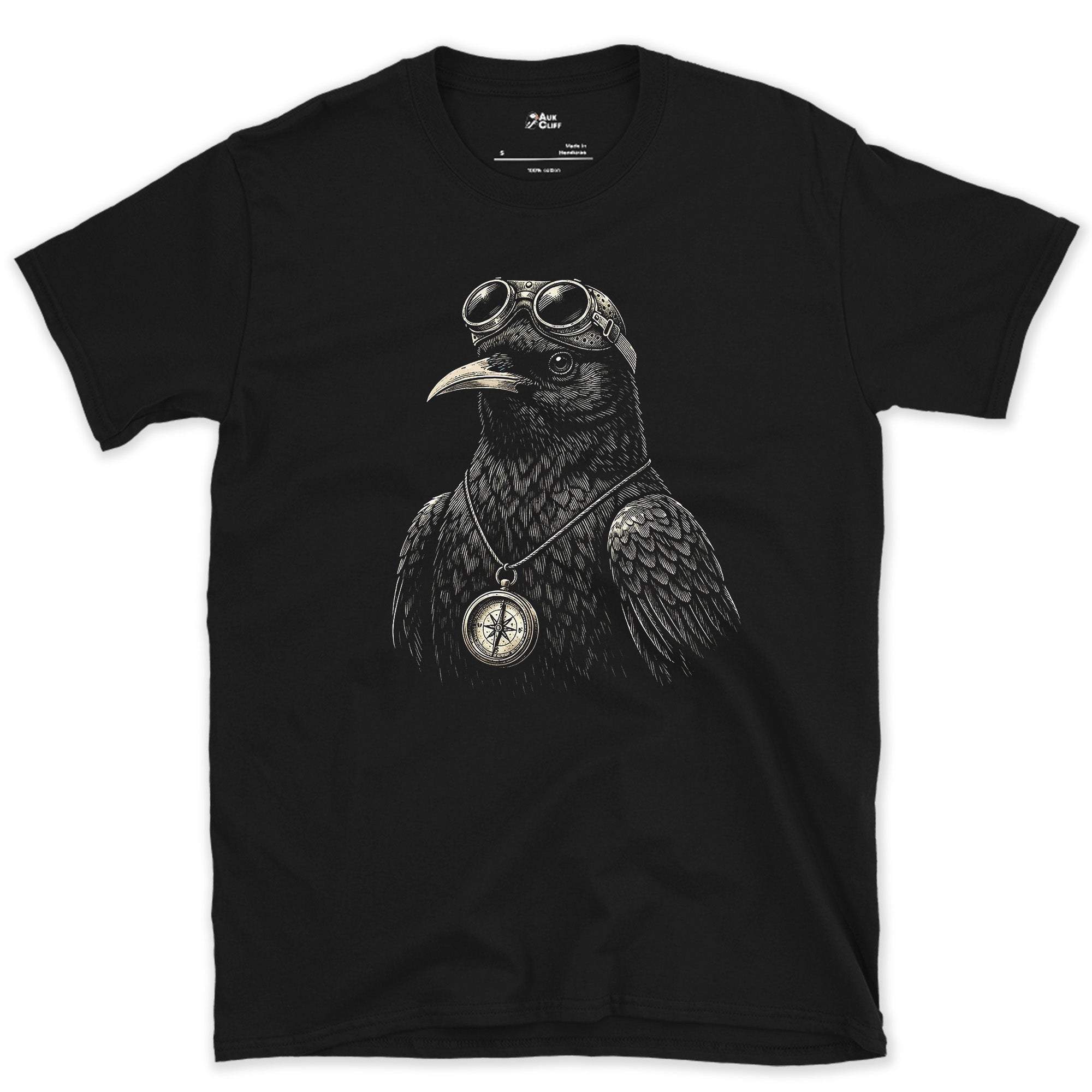 No Wings at Rest, Climbing Chough design on a Black Gildan Softstyle t-shirt