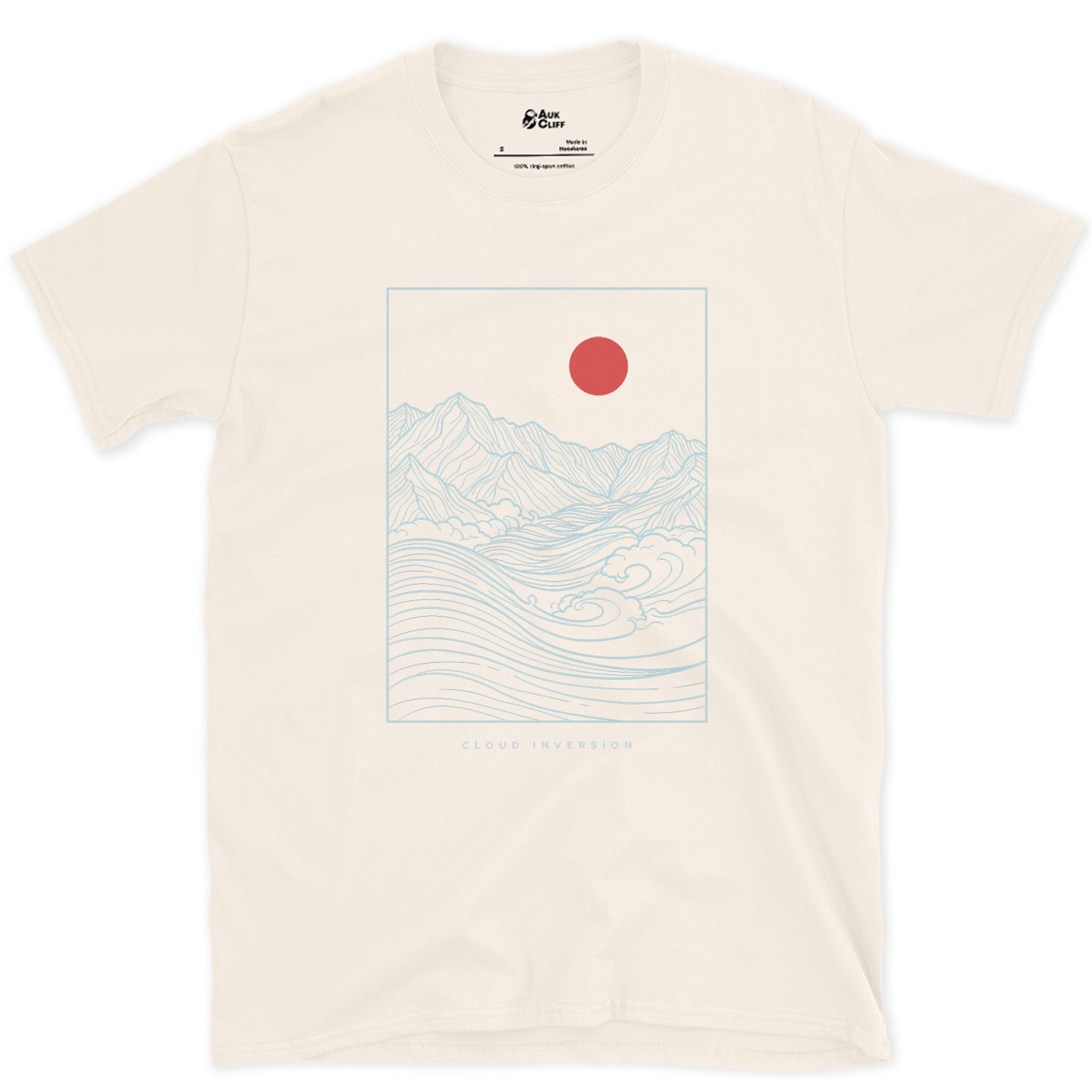 Cloud Inversion, When the Valley Disappears design on a Natural Gildan Softstyle t-shirt
