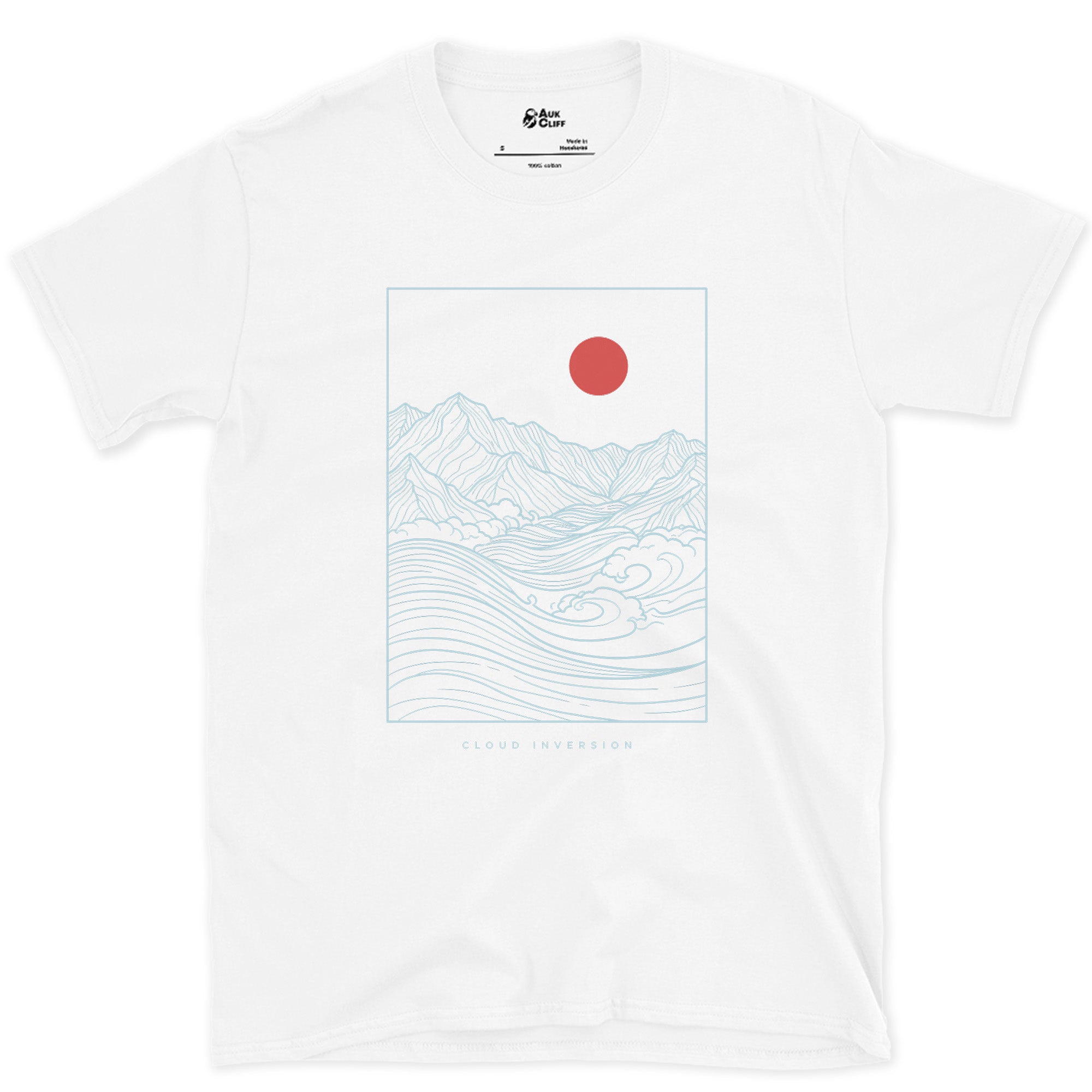 Cloud Inversion, When the Valley Disappears design on a White Gildan Softstyle t-shirt