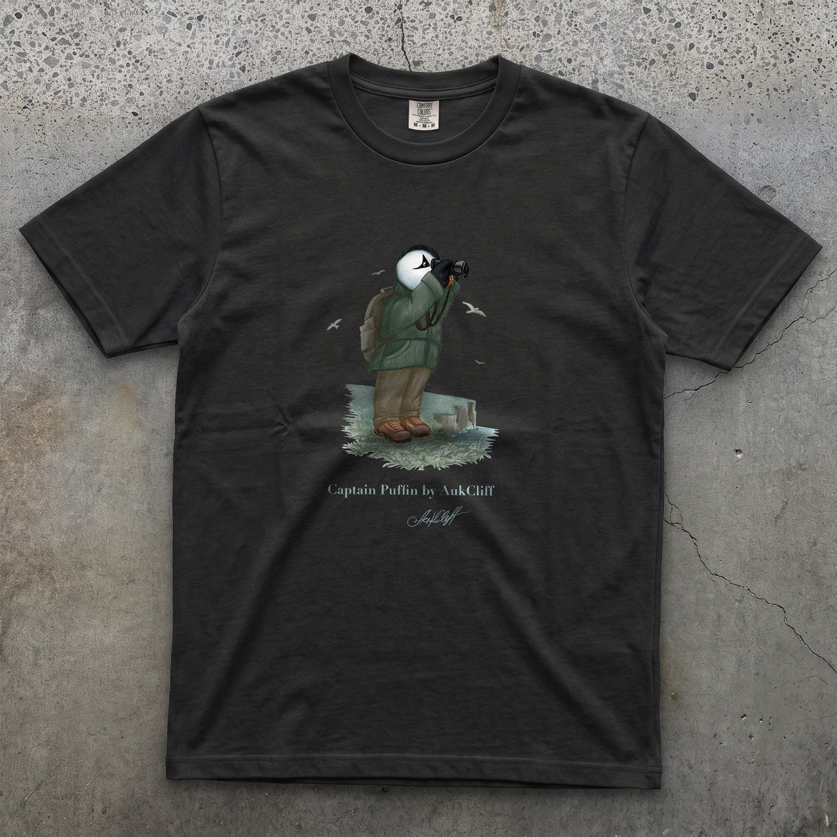 Captain Puffin Coastal Birder T-Shirt