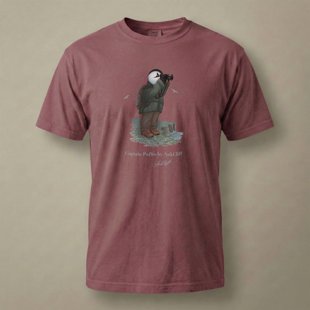 Captain Puffin Coastal Birder T-Shirt