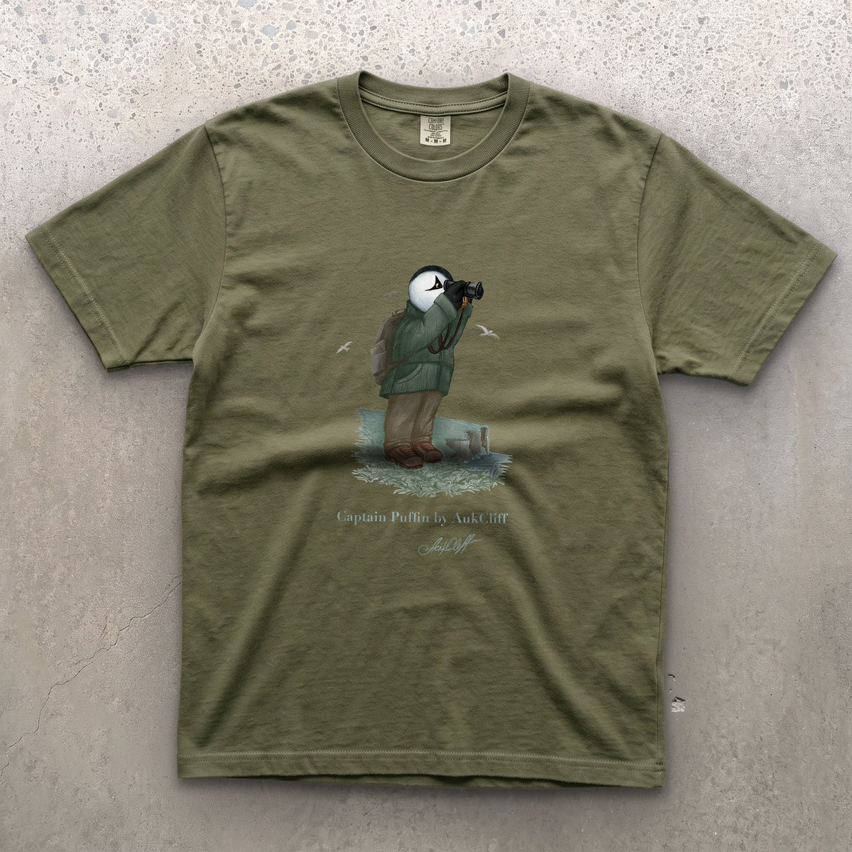 Captain Puffin Coastal Birder T-Shirt