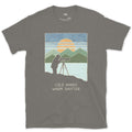 Cold Hands, Warm Shutter design on a Charcoal Gildan Softstyle t-shirt