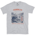 Quiet and Early, Hide by the Signpost design on a Sport Grey Gildan Softstyle t-shirt
