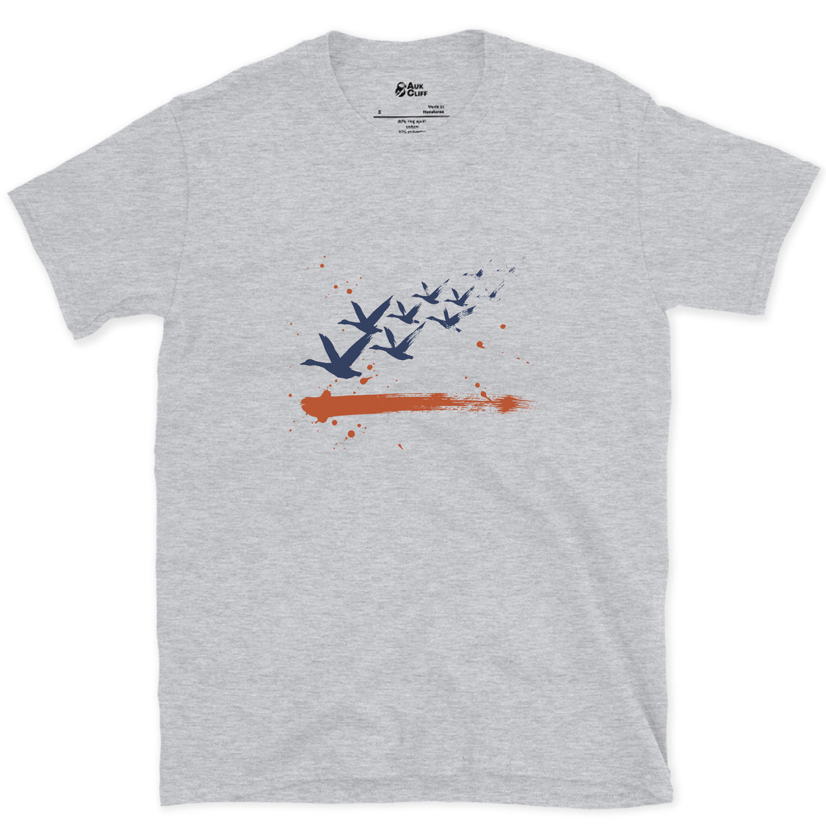 Count Them, Nine Geese design on a Sport Grey Gildan Softstyle t-shirt