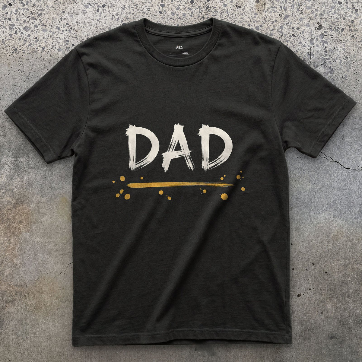 Dad design on a Black Gildan Softstyle t-shirt