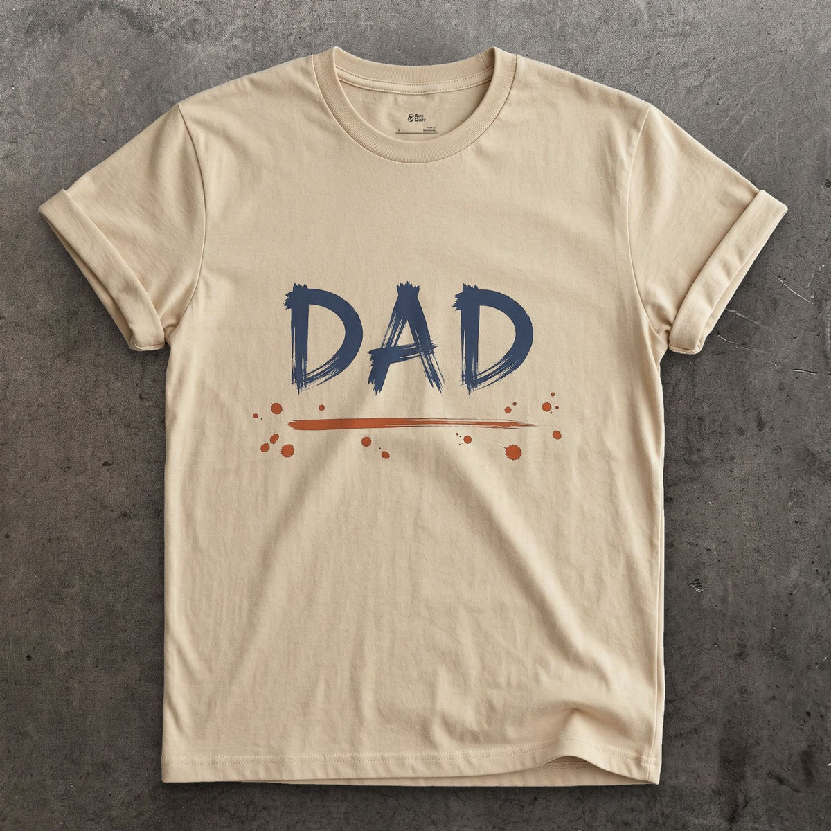 Dad design on a Sand Gildan Softstyle t-shirt