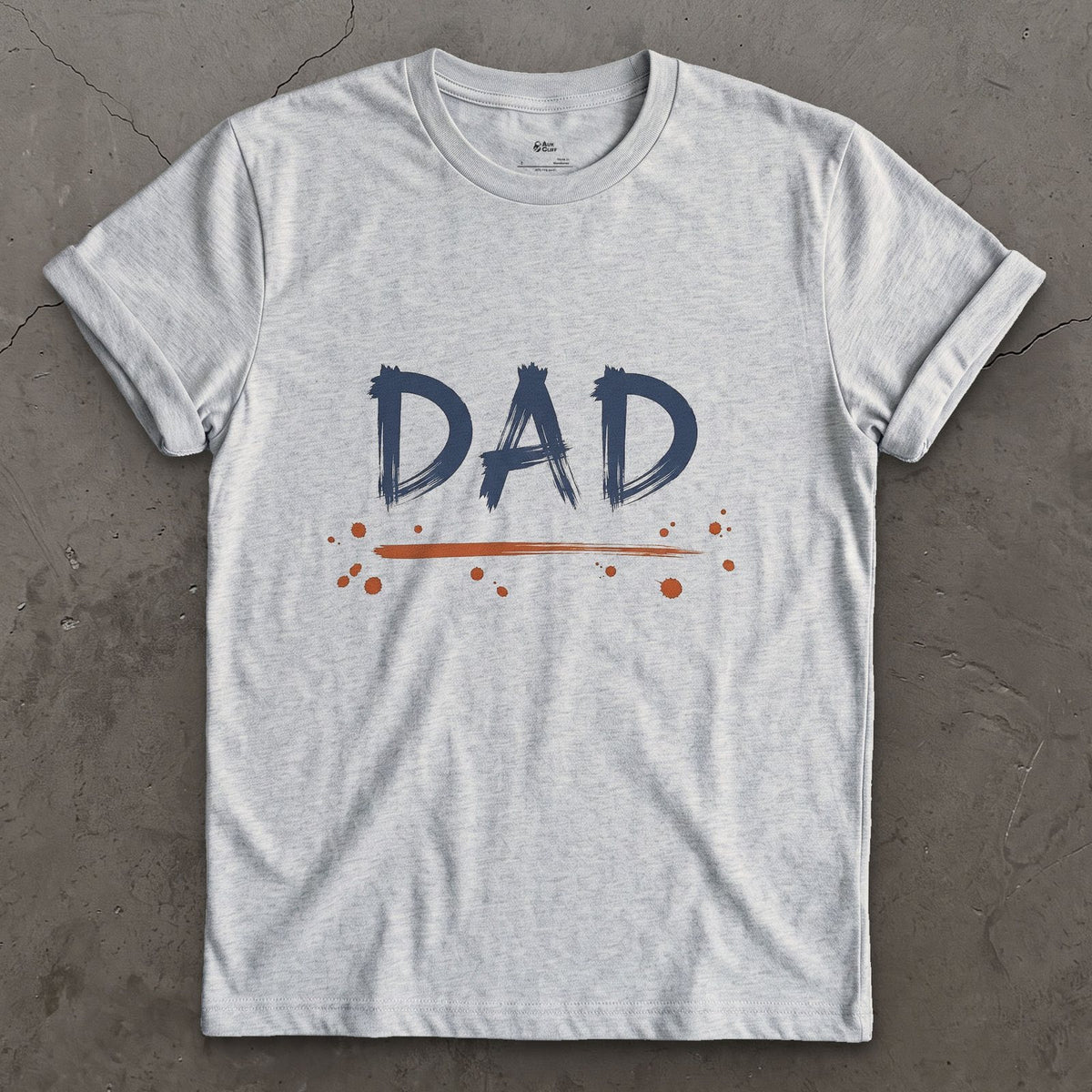 Dad design on a Sport Grey Gildan Softstyle t-shirt