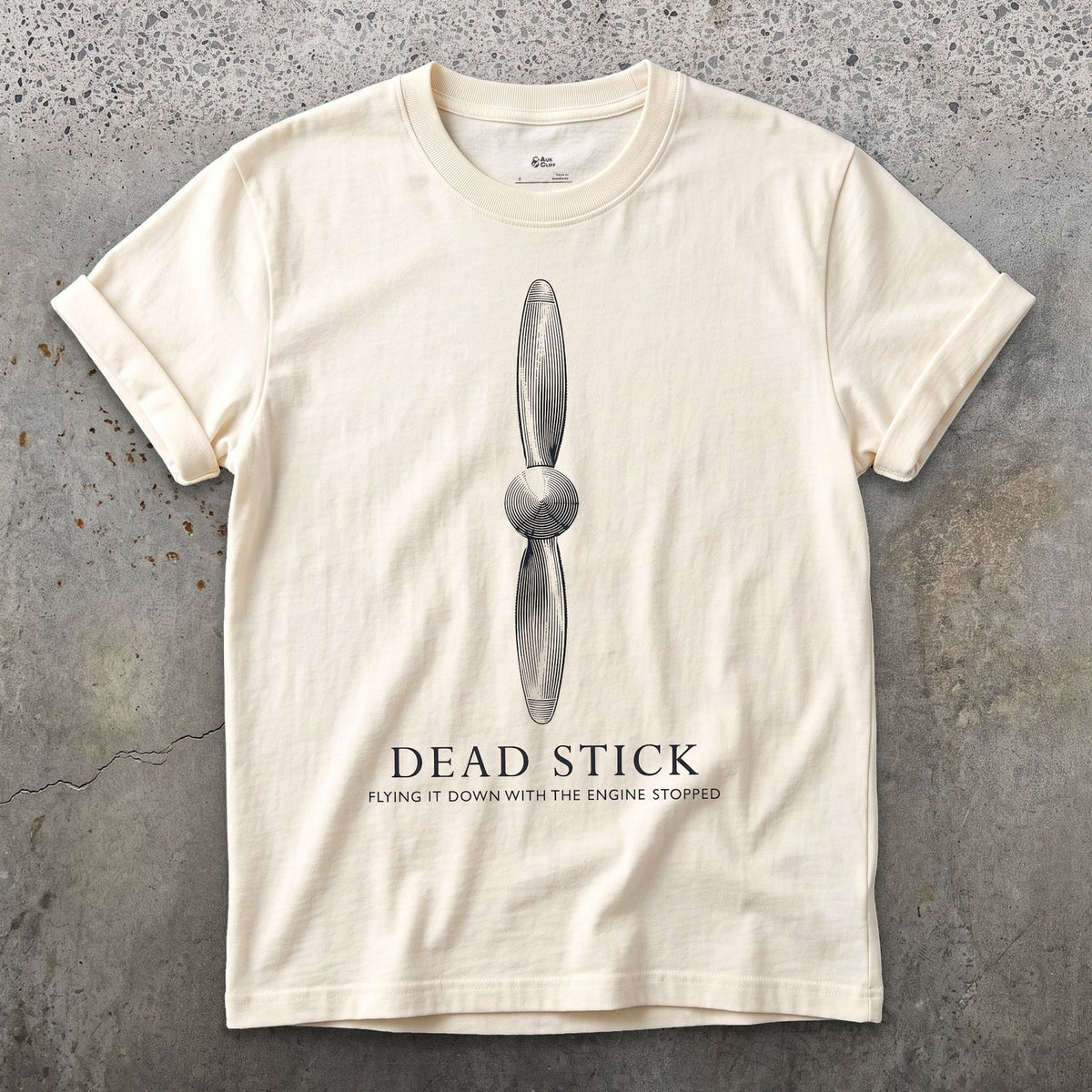 Dead Stick, Engine Stopped design on a Natural Gildan Softstyle t-shirt