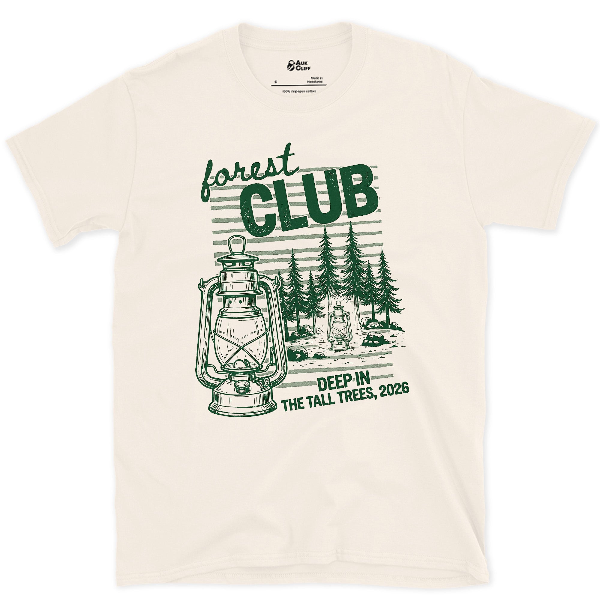 Deep in the Tall Trees, Forest Club design on a Natural Gildan Softstyle t-shirt