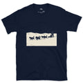 Dog Sled Team Running in Formation design on a Navy Gildan Softstyle t-shirt