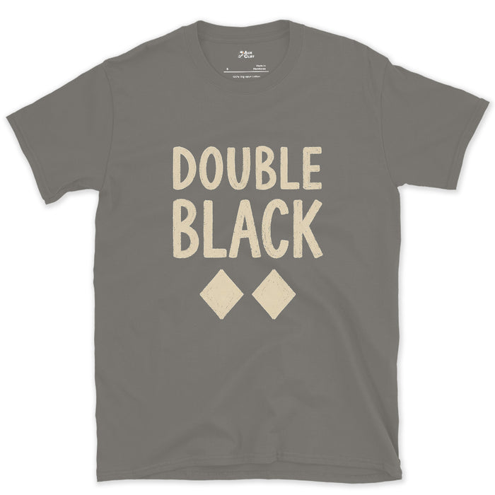 Double Black Two Diamond Markers design on a Charcoal Gildan Softstyle t-shirt
