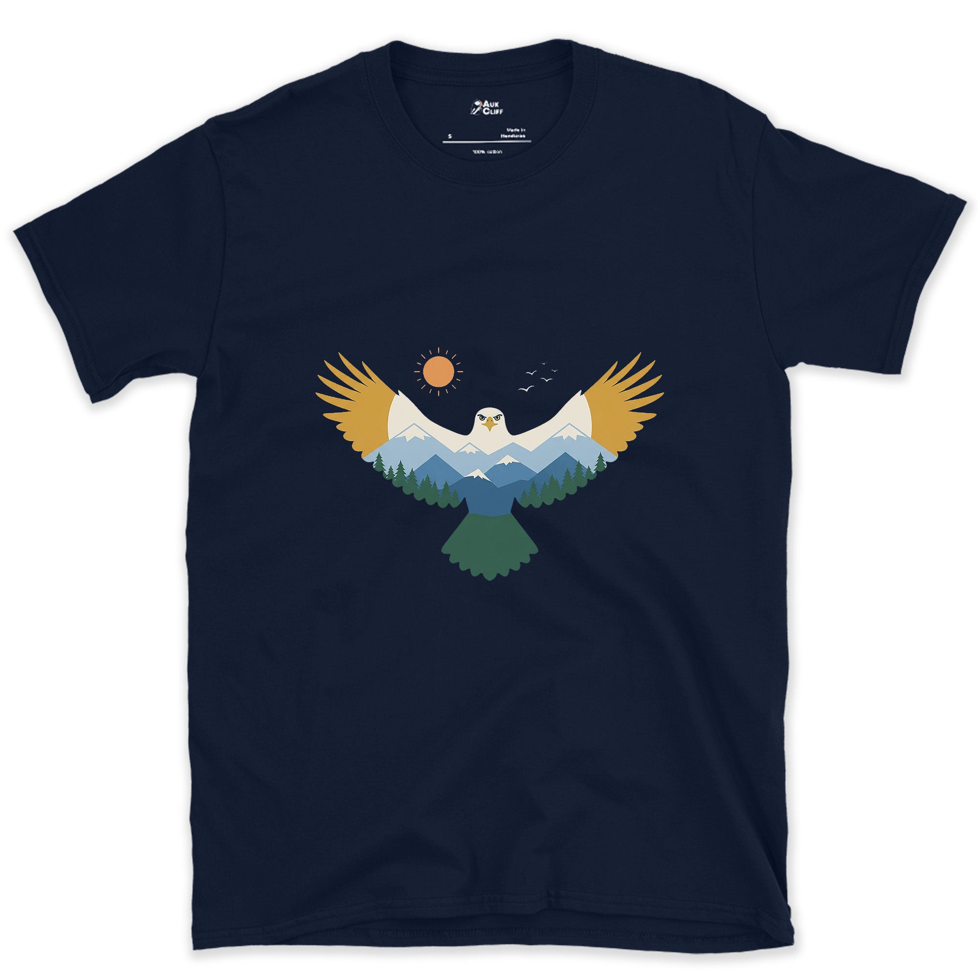 This Bald Eagle Flies Higher Than Most Peaks design on a Navy Gildan Softstyle t-shirt